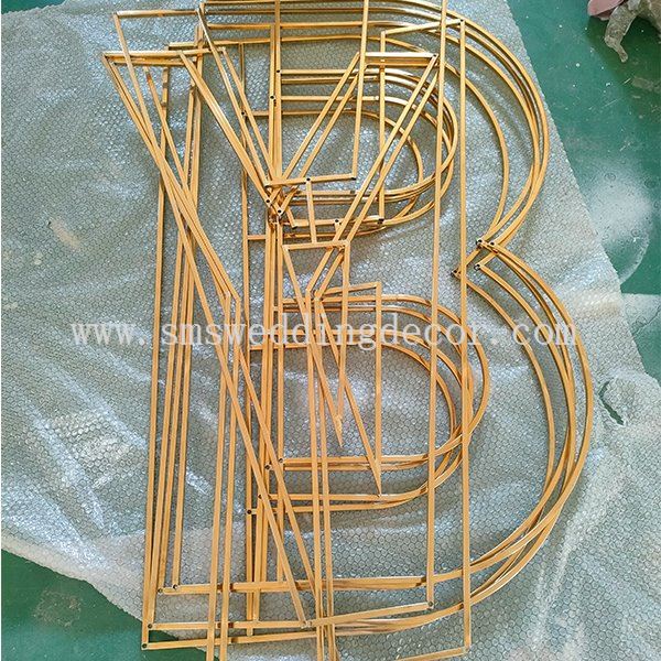 wire frame letters of flowers