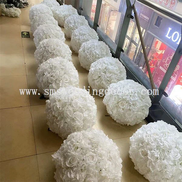 white floral balls