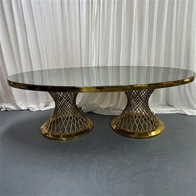 Meja Kaca Oval